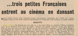 Présentation de trois Françaises au cinéma